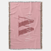 Girl Monogramm und Name Rosa rot Decke (Vorderseite Vertikal)