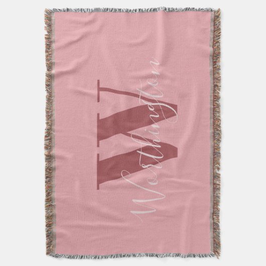 Girl Monogramm und Name Rosa rot Decke (Vorderseite Vertikal)