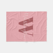 Girl Monogramm und Name Rosa rot Fleecedecke (Vorderseite (Horizontal))