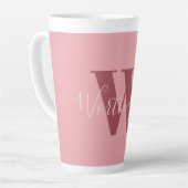 Girl Monogramm und Name Rosa rot Milchtasse (Linke Ecke)