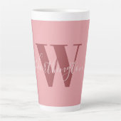 Girl Monogramm und Name Rosa rot Milchtasse (Vorderseite)