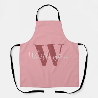 Girl Monogramm und Name Rosa rot Schürze