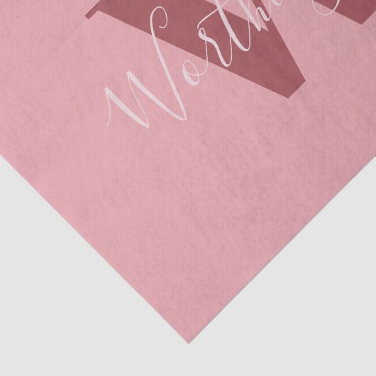 Girl Monogramm und Name Rosa rot Seidenpapier (Ausschnitt)