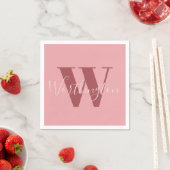 Girl Monogramm und Name Rosa rot Serviette (Beispiel)
