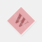 Girl Monogramm und Name Rosa rot Serviette (Ecke)