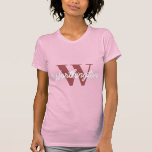 Girl Monogramm und Name Rosa rot T-Shirt