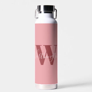 Girl Monogramm und Name Rosa rot Trinkflasche