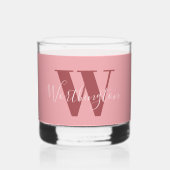 Girl Monogramm und Name Rosa rot Whiskyglas (Rückseite)