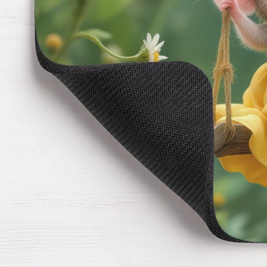 Girl Mouse auf Gartenschwung Mousepad (Ecke)