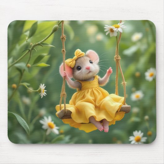 Girl Mouse auf Gartenschwung Mousepad (Vorne)