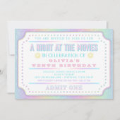 Girl Movie Ticket Geburtstagsparty Einladung (Vorderseite)