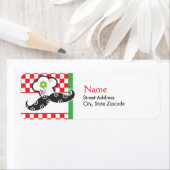 Girl Mustache Koch-Adressetikett (Insitu)