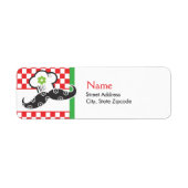 Girl Mustache Koch-Adressetikett (Vorne)