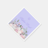 Girl Naming Jewish Lila Floral Serviette (Ecke)