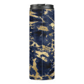 Girl Navy Blue Gold Veins Glitzer Design Thermosbecher (Rückseite)