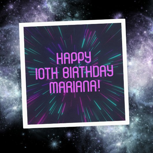 Girl Neon Lila Pink Glow Party Serviette