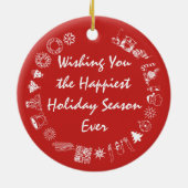 Girl & New Puppy for Christmas Keramik Ornament (Hinten)