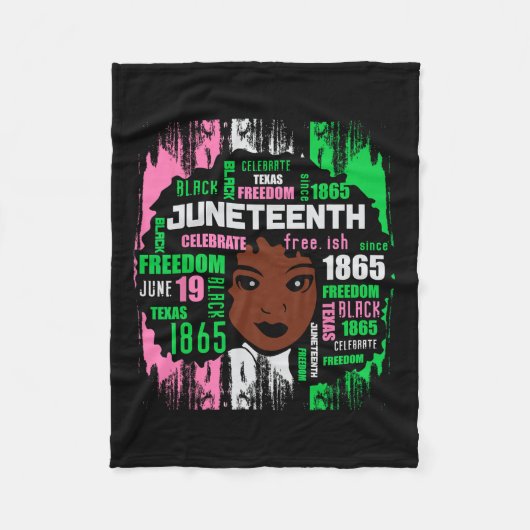 Girl Niedlich Aka Juneteenth T-Shirt Black History Fleecedecke (Vorderseite)