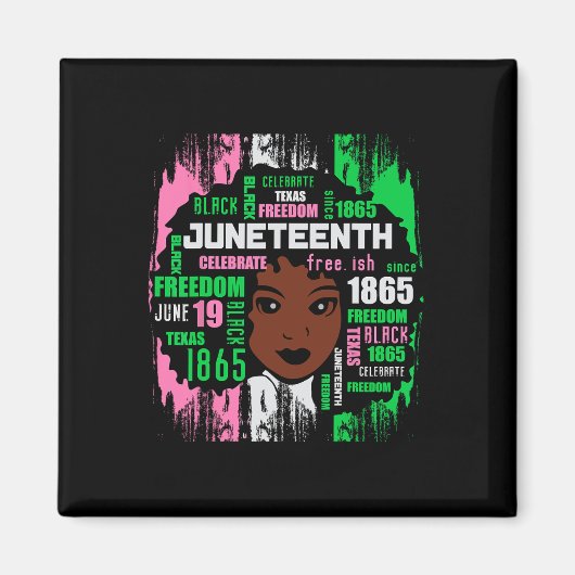 Girl Niedlich Aka Juneteenth T-Shirt Black History Magnet (Vorne)
