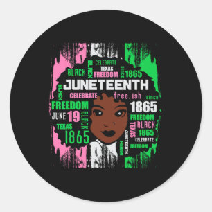 Girl Niedlich Aka Juneteenth T-Shirt Black History Runder Aufkleber