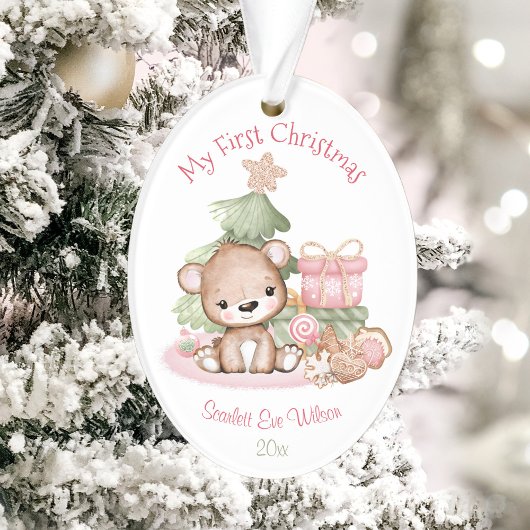Girl Niedlich Baby's First Christmas Ornament Acry