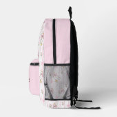 Girl Niedlich Coquette Goose mit rosa Bow Monogram Bedruckter Rucksack (Rechts)