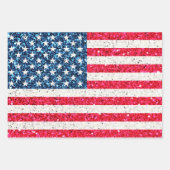 Girl Niedlich Fun Glitzer Patriotic American USA F Geschenkpapier Set (Vorderseite)
