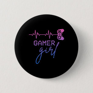Girl Niedlich Heartbeat Gamer for Girl Video Game Button