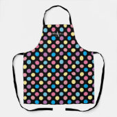 Girl Niedlich Pastel Polka Dots Typografy Monogram Schürze (Vorderseite)