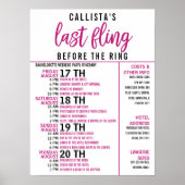 Girl Niedlich Pink Black Junggeselinnen-Abschied T Poster (Vorne)