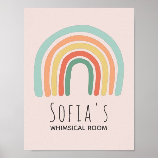 Girl Niedlich Pink Boho Rainbow Baby Kinderzimmer Poster (Vorne)