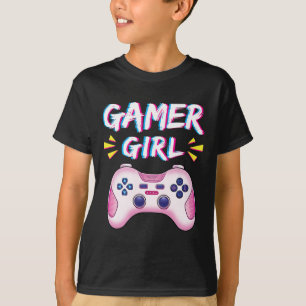Girl Niedlich Pink Controller Video Game Girl Gami T-Shirt