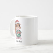 Girl Niedlich Pink Eichhörnchen Weihnachts-Tasse Kaffeetasse (Vorderseite Links)