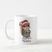 Girl Niedlich Pink Eichhörnchen Weihnachts-Tasse Kaffeetasse (Links)