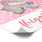 Girl Niedlich Pink Elephant Polka Dot Kinderzimmer Poster (Ecke)