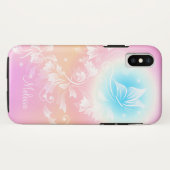 Girl Niedlich Pink Floral Fantasy Monogram Case-Mate iPhone Hülle (Rückseite (Horizontal))
