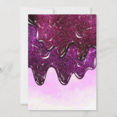 Girl Niedlich Pink Funkelnd Glitzer Slime Birthday Einladung (Rückseite)