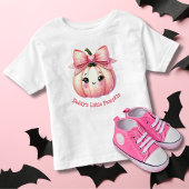 Girl Niedlich Pink Pumpkin mit Bow Halloween Kleinkind T-shirt