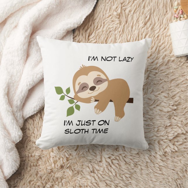 Girl Niedlich Sloth Time Funny Zitat Kissen (Decke)