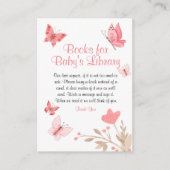 Girl-Niedliche, blumenrosa Schmetterlinge Bücher f Begleitkarte (Vorderseite)