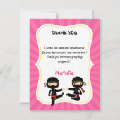 Girl Ninja Dankeschön Card - Krieger-Kindergeburts Dankeskarte (Vorderseite)