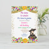Girl No Time to Siesta Es ist Zeit für ein Fest Einladung (Stehend Vorderseite)