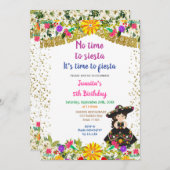 Girl No Time to Siesta Es ist Zeit für ein Fest Einladung (Vorne/Hinten)