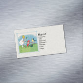 Girl Oaster Lilly Gnome Elves Singing Bird Basket Magnetische Visitenkarte (Beispiel)