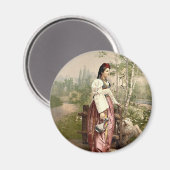 Girl of Sarajevo, Bosnien, Klassiker P Magnet (Vorderseite/Rückseite)