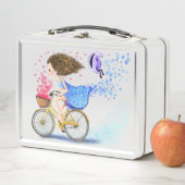 Girl on a Bike Metal Lunch Box Geschenk Romantisch (Beispiel)