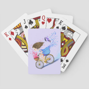 Girl on a bike Playing Cards Romantische Liebe Spielkarten