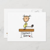 Girl on Balance Beam Postkarte (Vorne/Hinten)