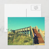 Girl on board walk, Florida Gulf Coast Beach Postkarte (Vorne/Hinten)