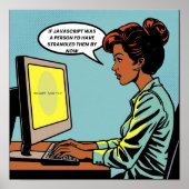 Girl On Computer Javascript-Fehler Poster (Vorne)